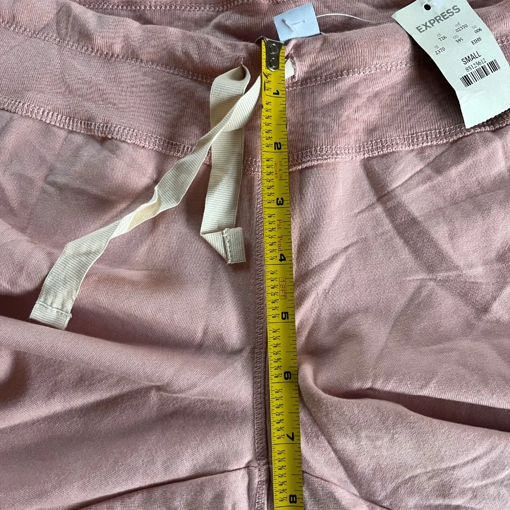 Express Sz‎ S Stretch Pull On Pink Knit Yoga Pants Straight Leg Leggings - Image 6