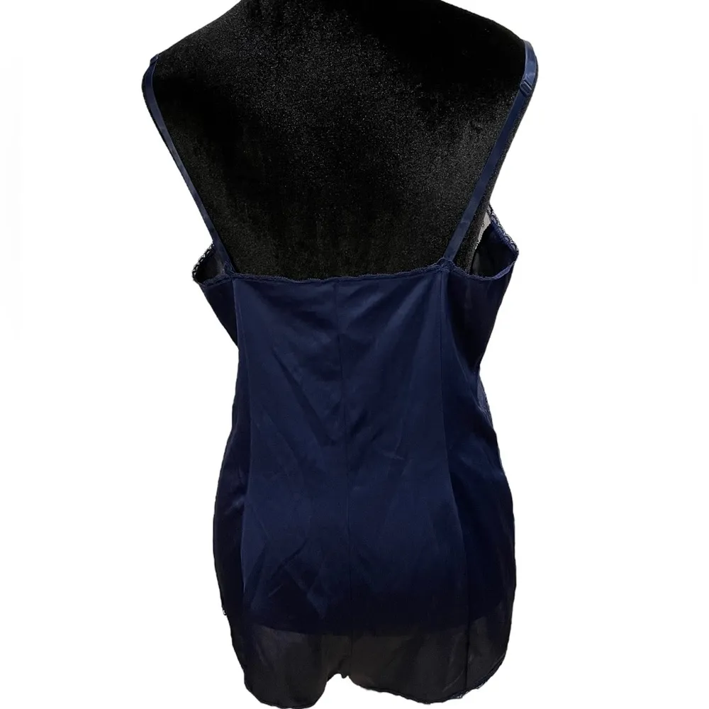 Vanity Fair Vintage Blue Sheer Floral Lace Lingerie Coquette Intimates Teddie - Image 5