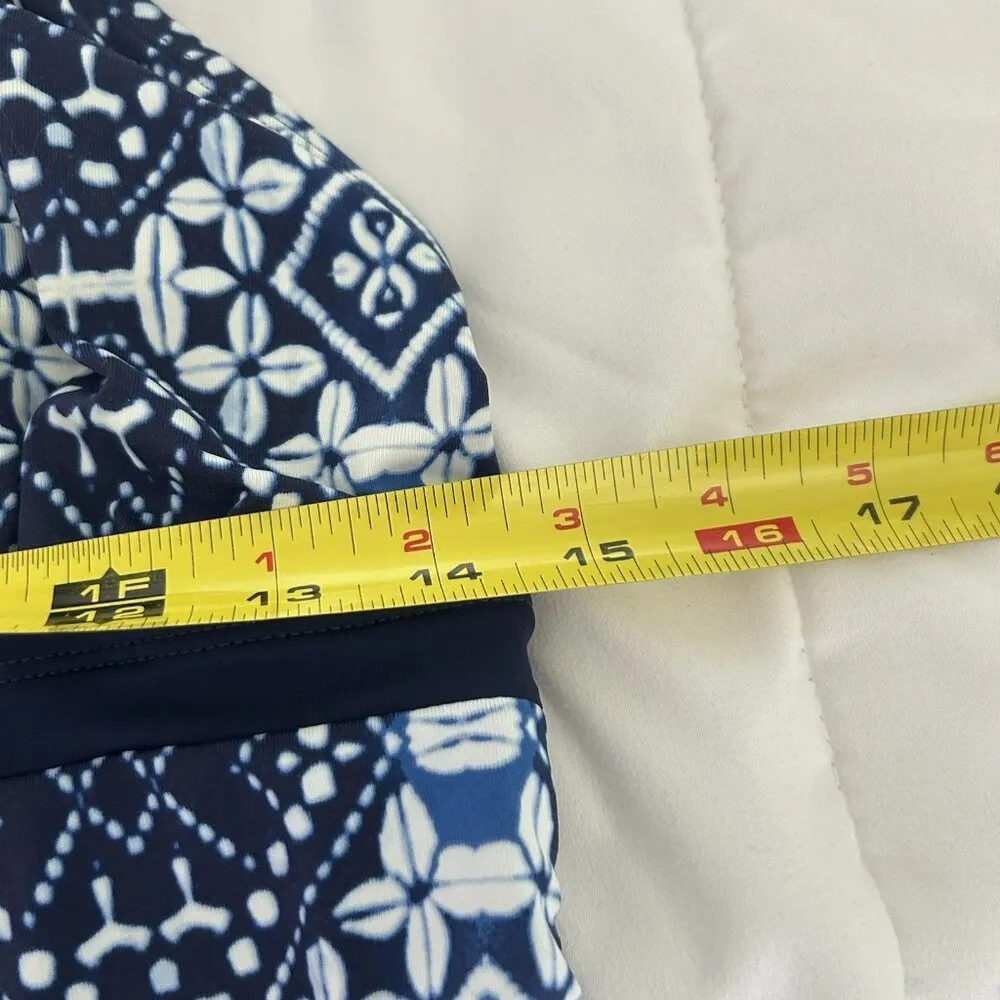 Tommy Bahama Womens Medium M Mare Navy Cowrie Tankini Blue White Summer Beach - Image 4