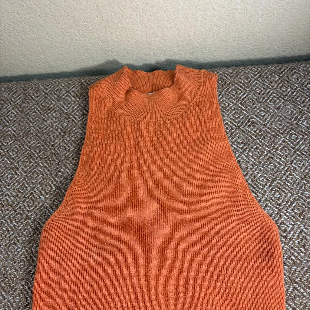 FRAME Womens sleeveless Ribbed Knit Top Sz XS Boho Luxury - Image 3