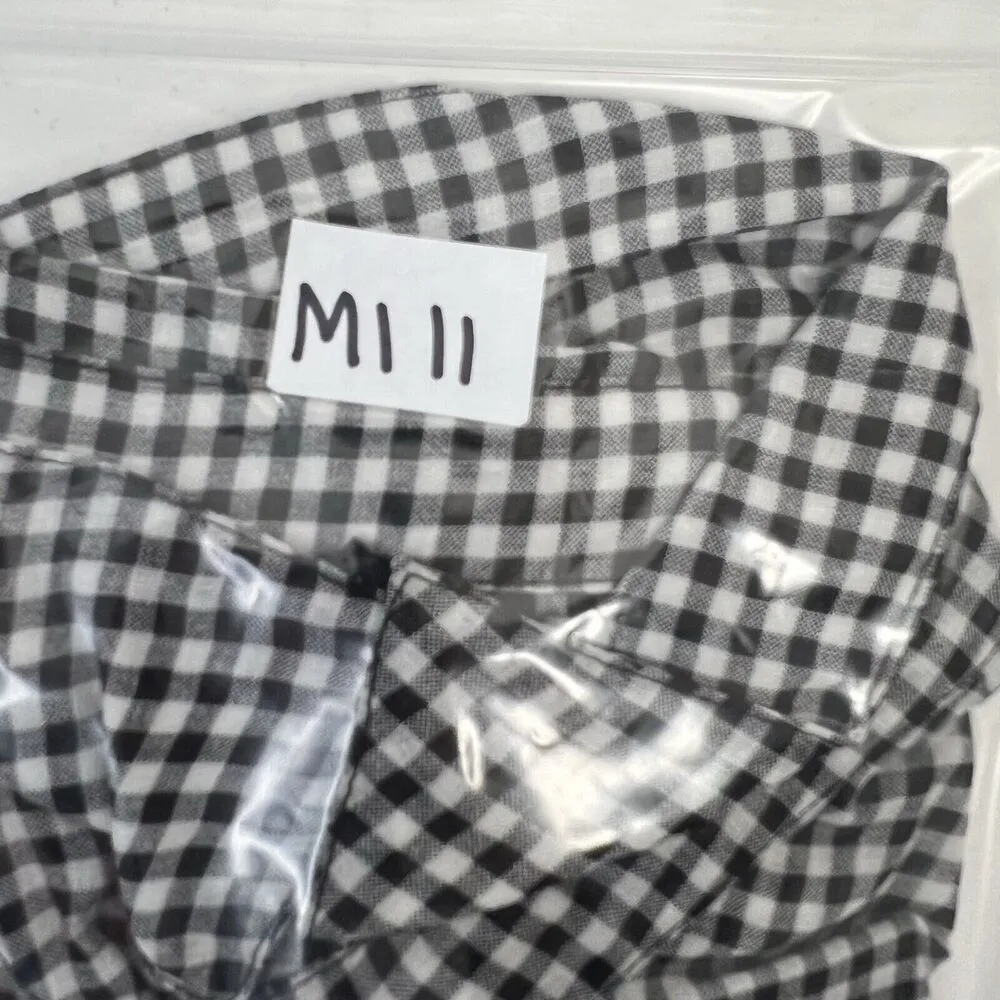 Torrid Women’s Plus 0X Blouse Gingham Ruffled Semi Sheer Black White Long Sleeve - Image 11