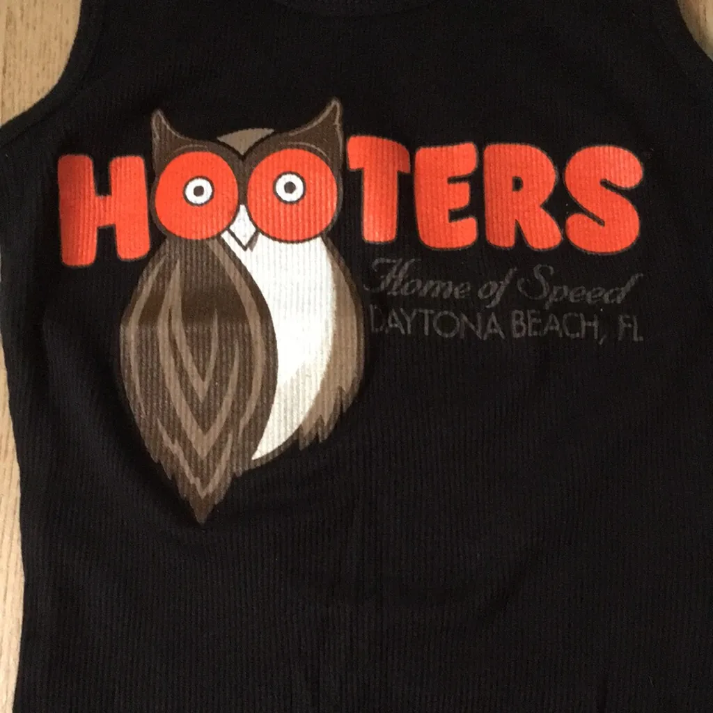 Bin 6 Womens Hooters Owl Logo Ribbed Tank  Stretchy Daytona Beach Florida Small - Image 2