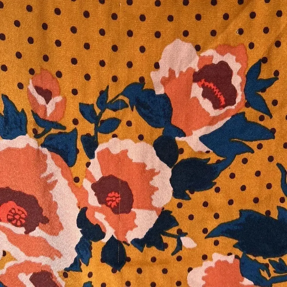 NEW Free People Morning Light Golden Yellow Print Long Sleeve Mini Dress - Image 12