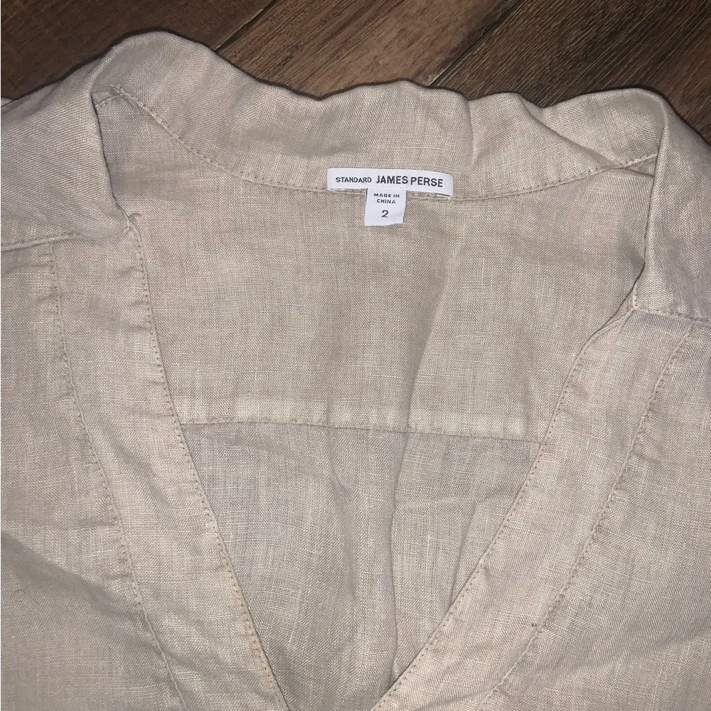 James Perse Bison Tunic Shirt boho M $210 contemporary casual fall top beige - Image 8