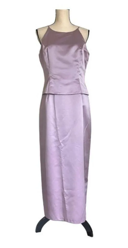 Michael Angelo Lavender Satin Formal Dress Size 12 - Image 9