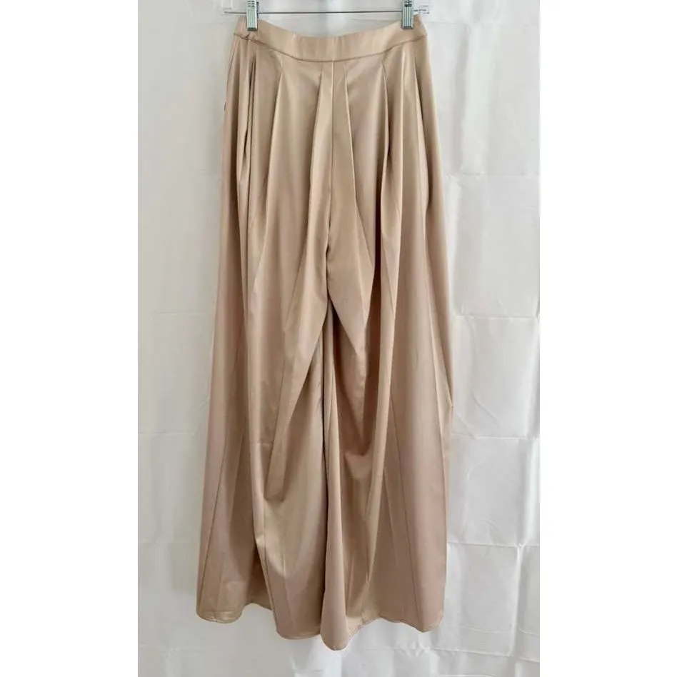 AKIRA Hansel Mocha Satin Palazzo Pant Women's sz. S - Image 4