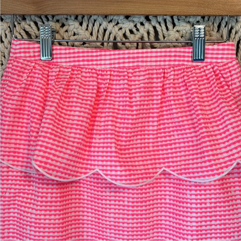 Lilly Pulitzer Thyme Scallop Peplum Skirt Fiesta Pretty Pink Gingham 0 - Image 10