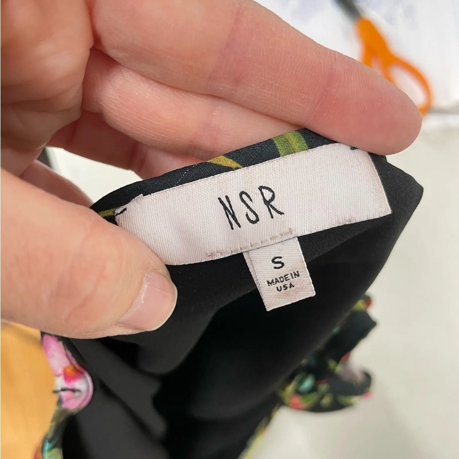 NSR Nordstrom Floral Cold Shoulder Midi Dress Womens S Ruffled Romantic Summer Black - Image 11