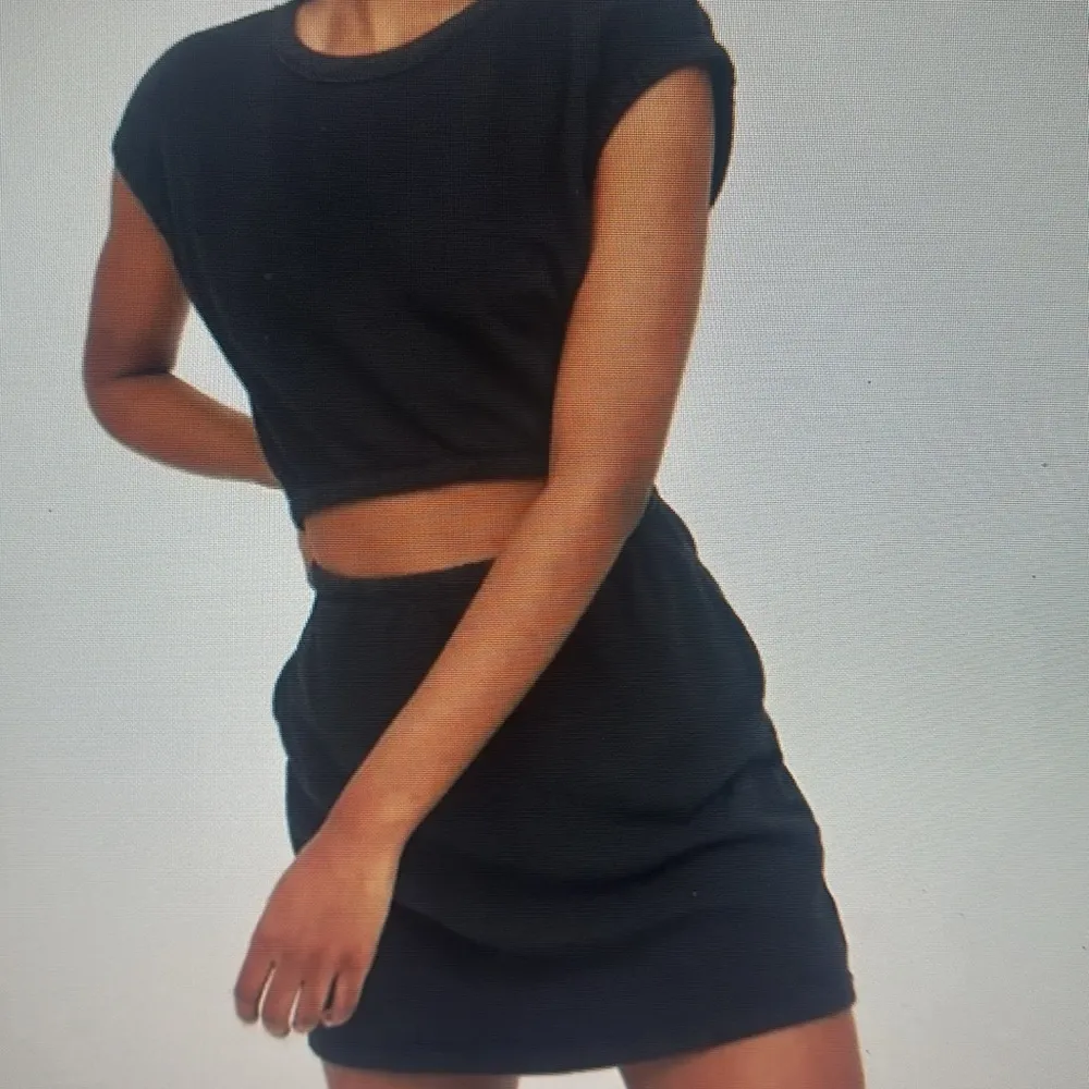 Aerie OffLine NWT Weekend Fleece Cutout Dress  Gray Large - Image 13