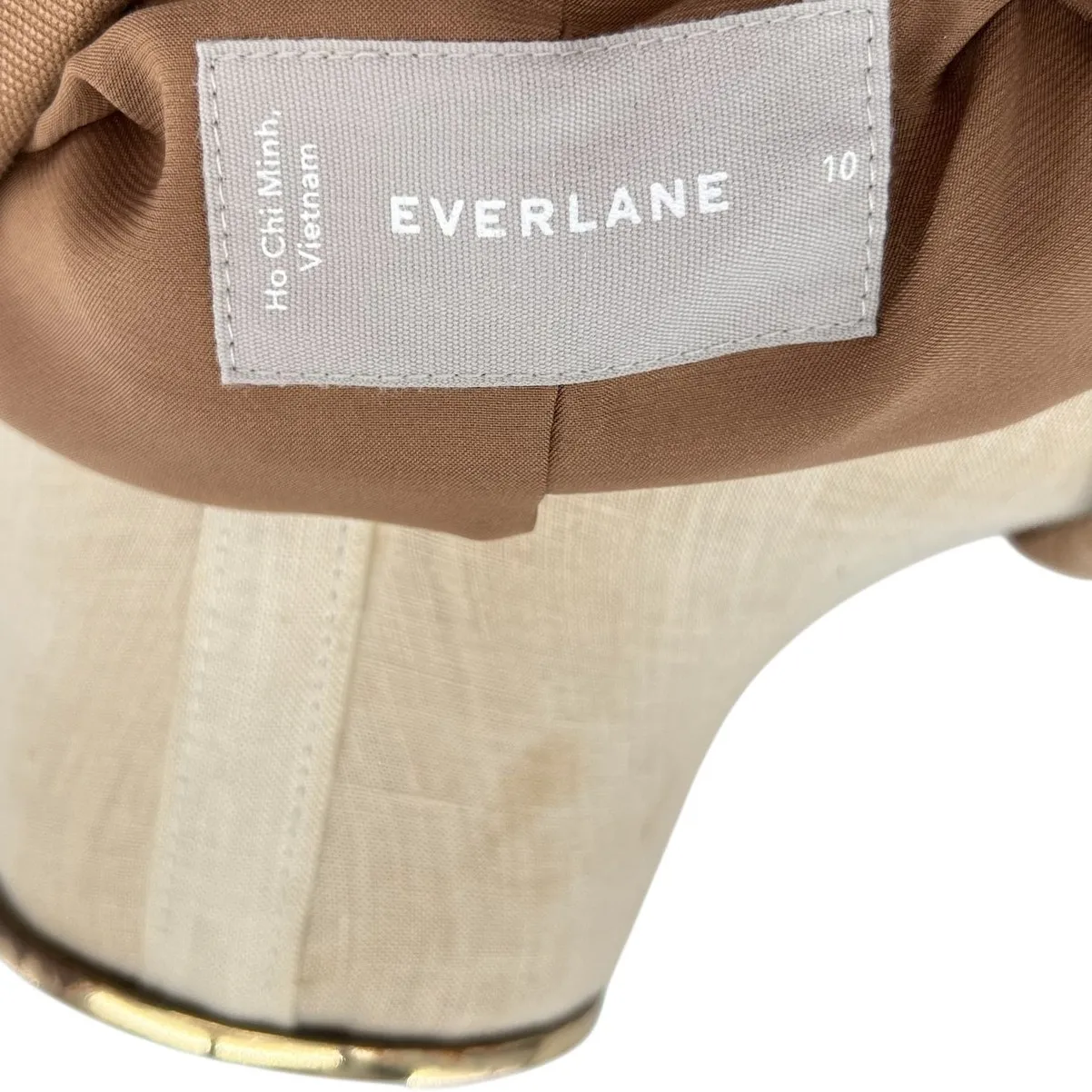 Everlane The Easy Blazer Lyocell Oversized Toasted Coconut Tan Camel‎ Size 10 - Image 13