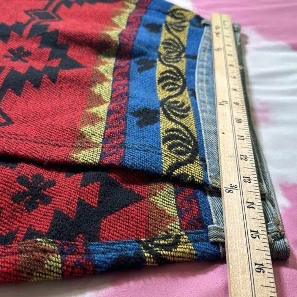 90's Southwestern Wool Blend B.U.M. Equipment Denim Mini skirt Size 13 Vintage - Image 9