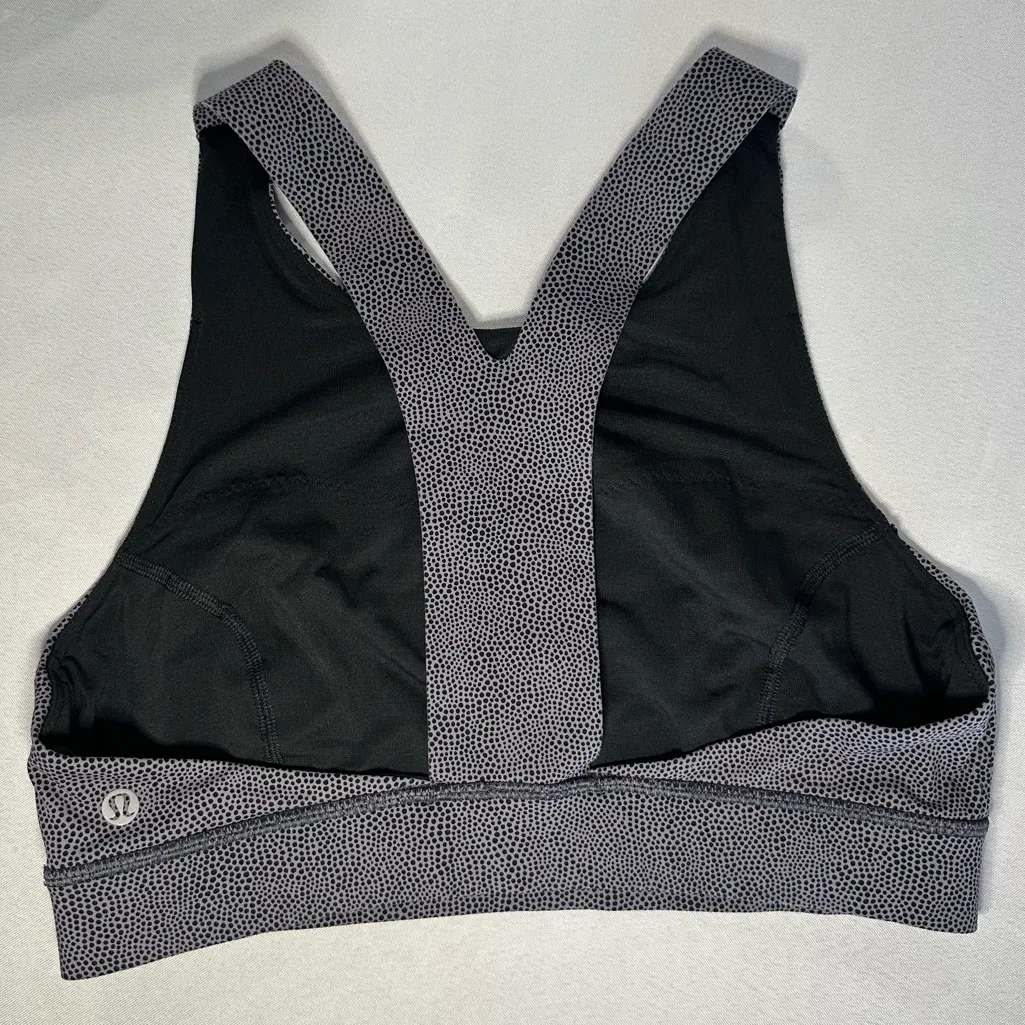 Lululemon • Fast & Free Sports Bra In Dusky Lavender Black Polka Dots Size XS - Image 2