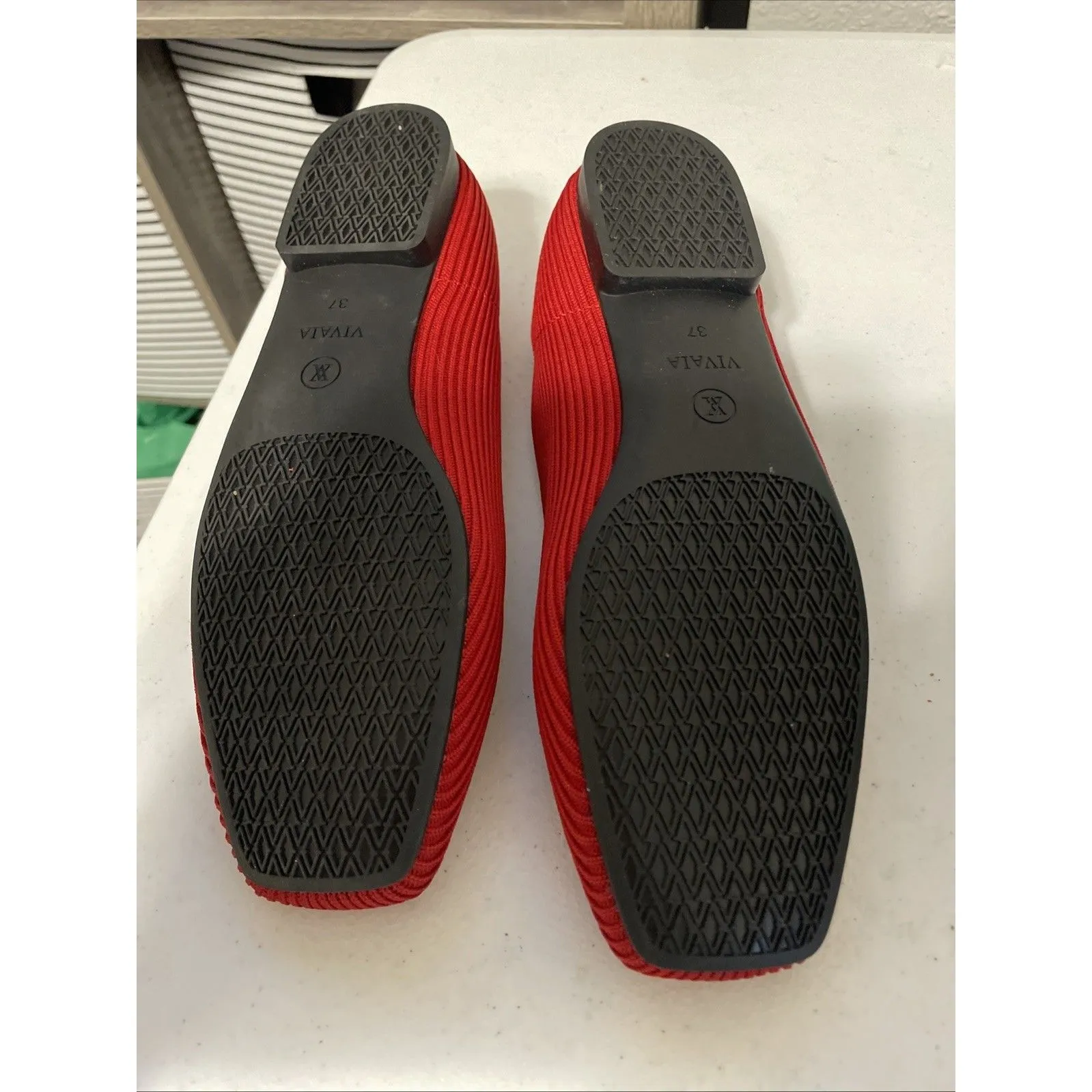 Vivaia Ruby Red Margot Mary Jane Flats Square Toe Knit Shoes Women’s 7.5 38.5 - Image 14