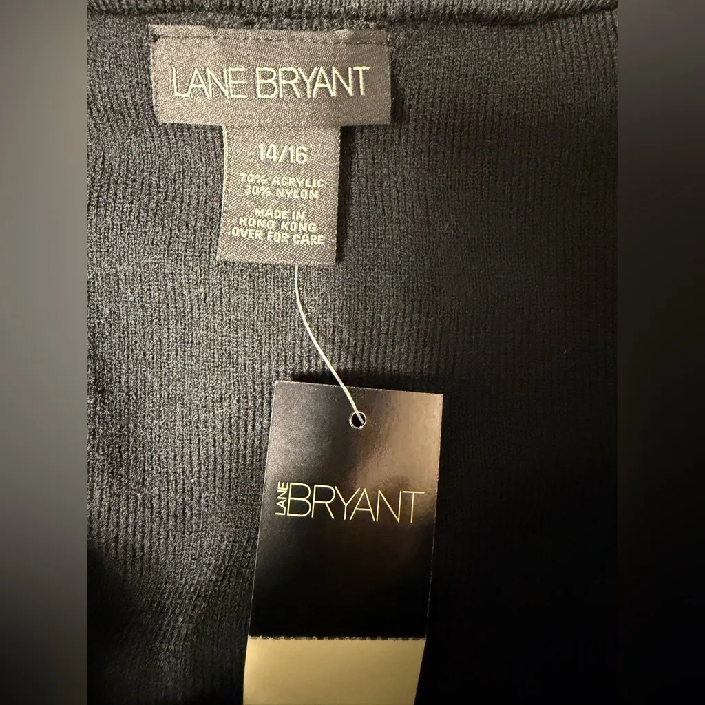 Lane Bryant Black Faux Fur Trim Sweater (Size 14/16) - Image 2