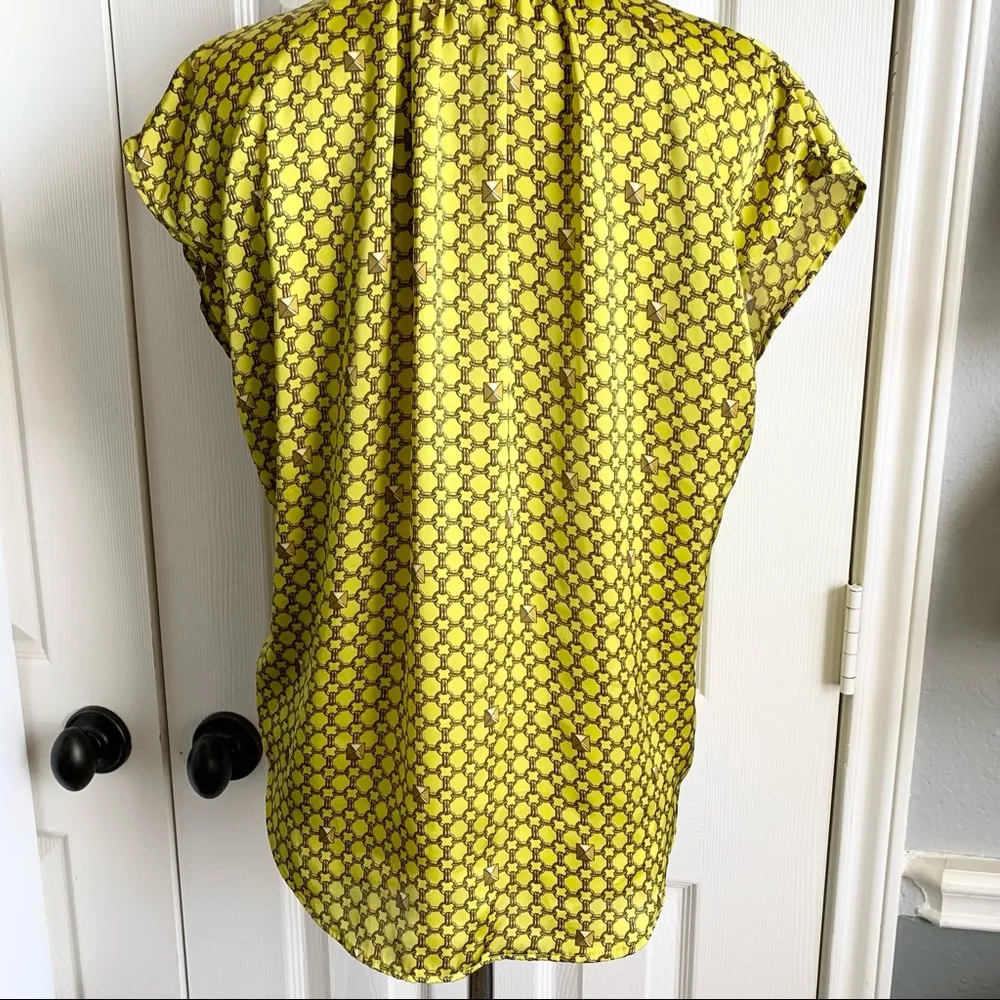 Michael Kors Geometric Gold Chain Blouse - Image 6