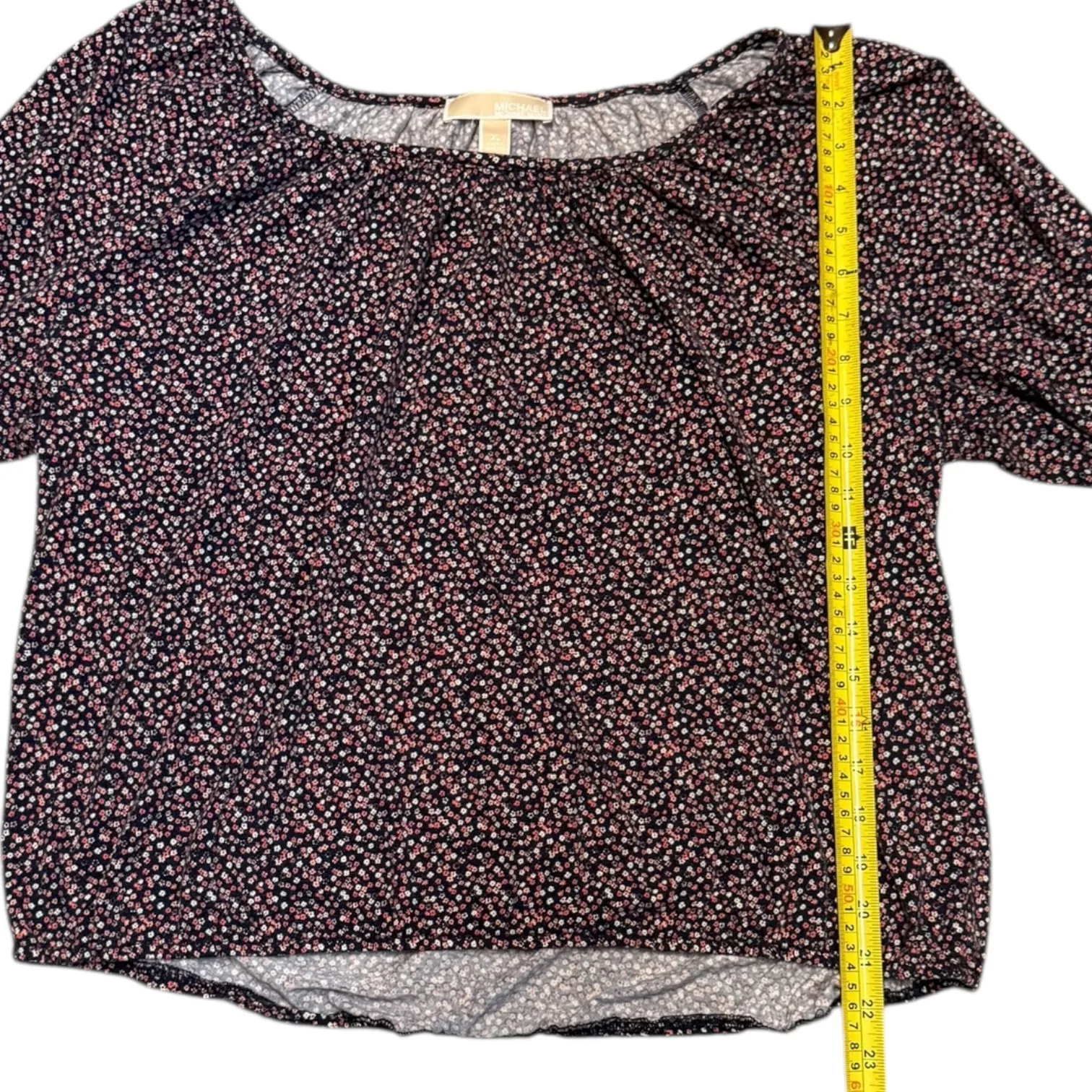 Michael Kors  Blue Pink Mini Flower Shirt Size XL - Image 3