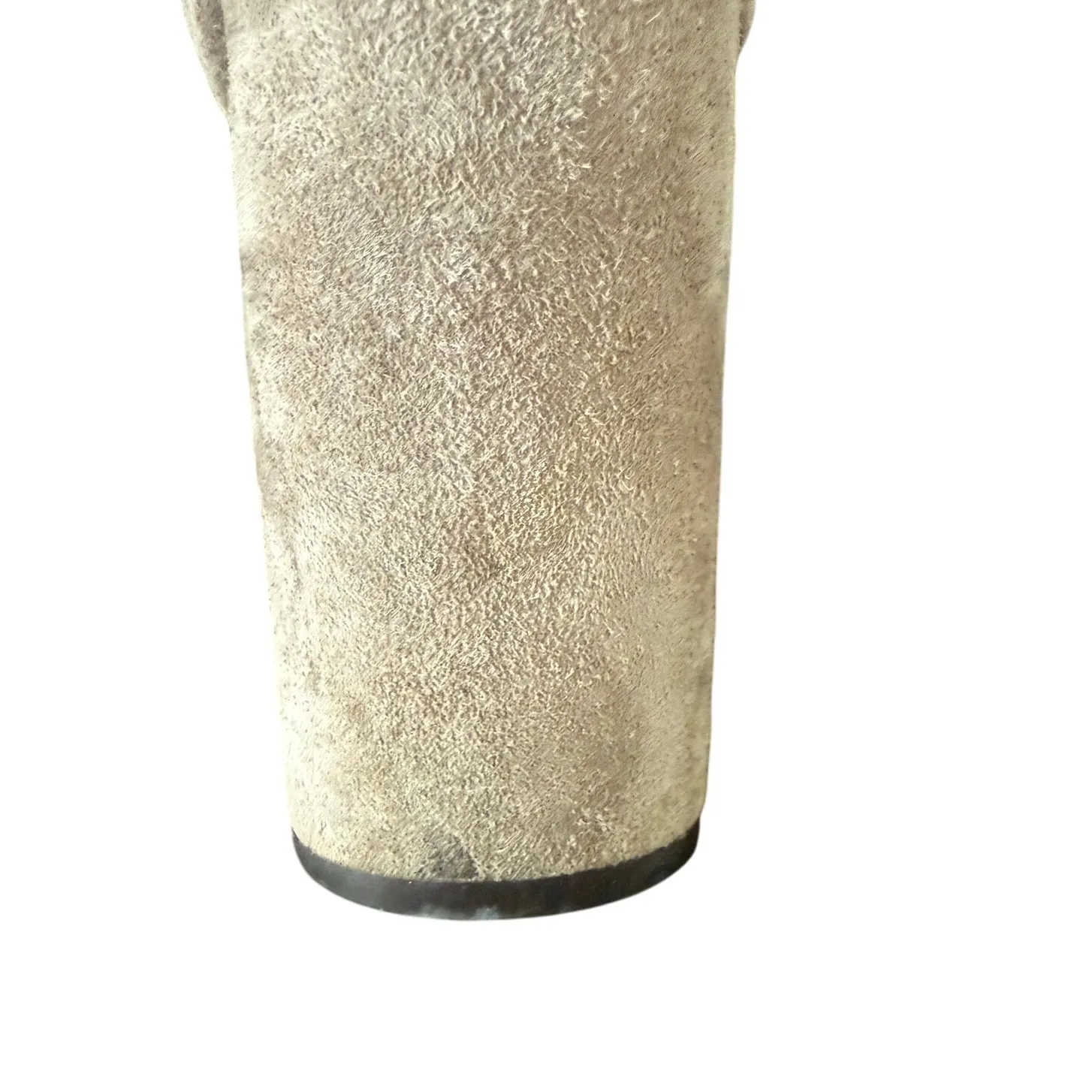 Cole Haan 4" Platform Round Toe Suede Leather Taupe Thick Block Pumps Women 8 - Image 4