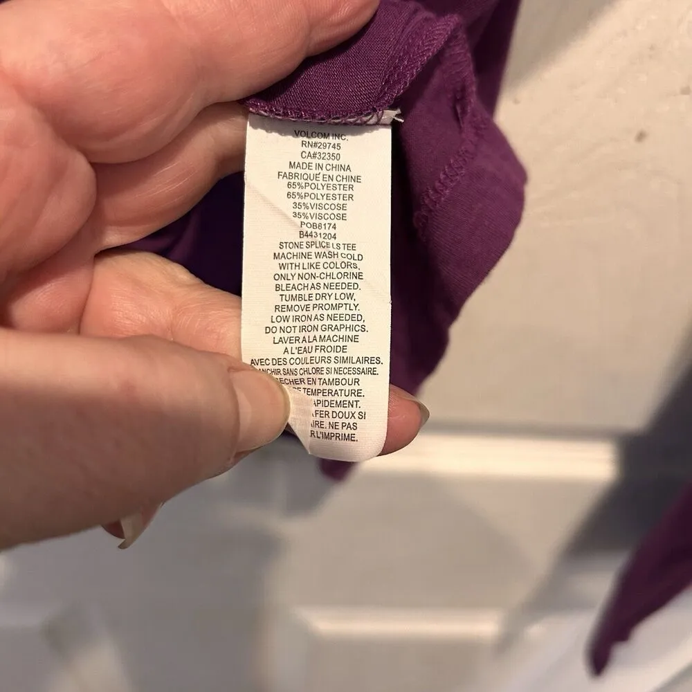 Volcom Women's Large Purple Long Sleeve Shirt Size Large Lightweight‎ Cut Outs - Image 7