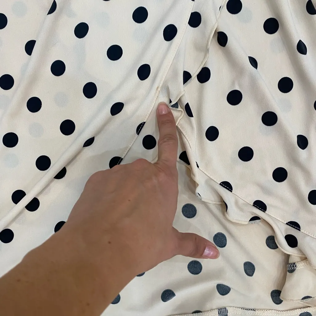 Vintage Spiegel sz S Cream and black polka dot dress #polkadot - Image 6