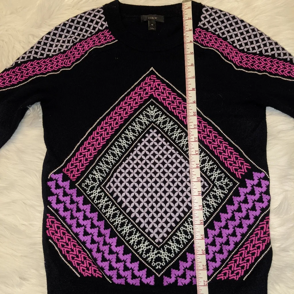J. Crew Tippi Sweater in Embroidered Tile | XS - Image 4