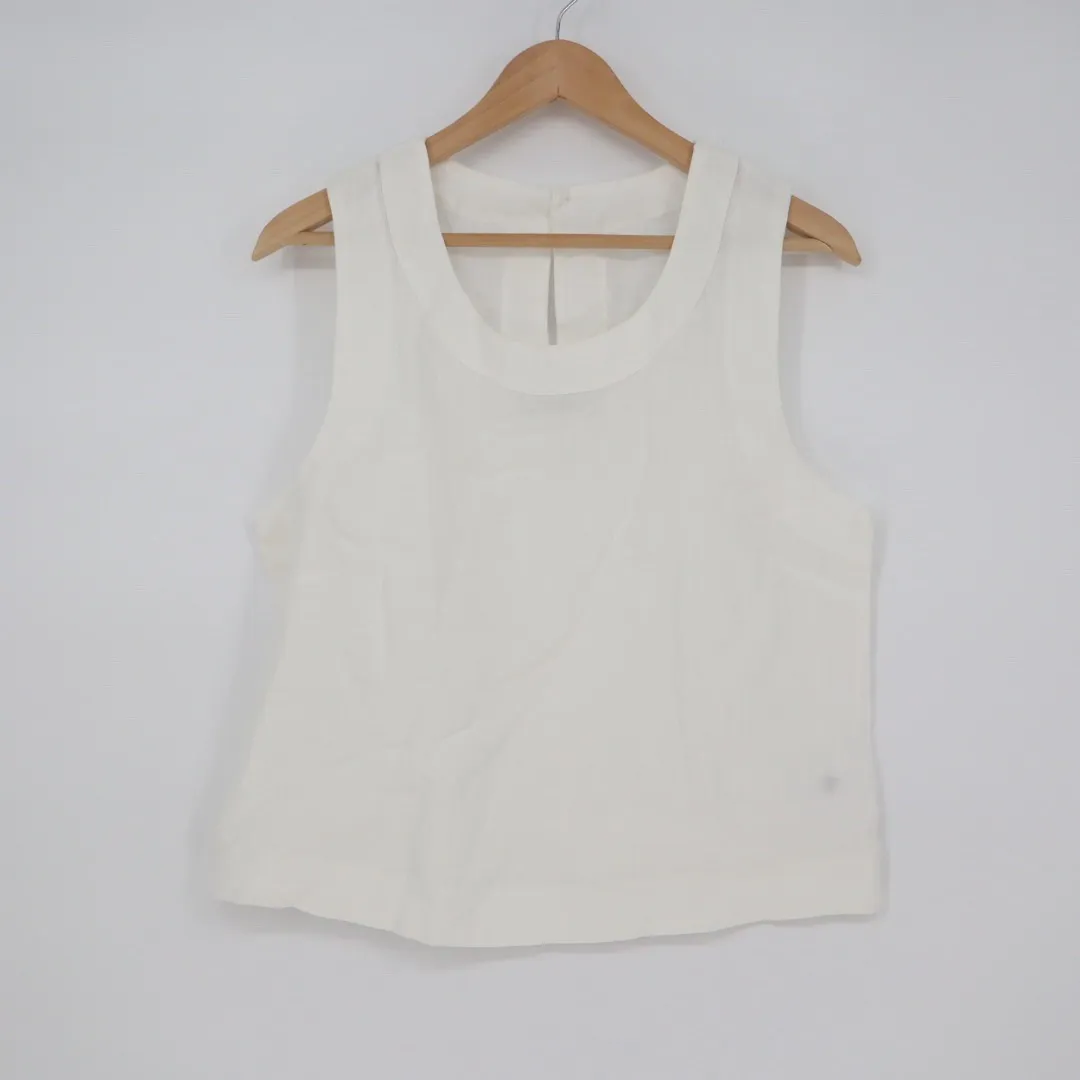 American Giant Sleeveless Linen Tank Top Size M Made In USA White Size M - Image 2