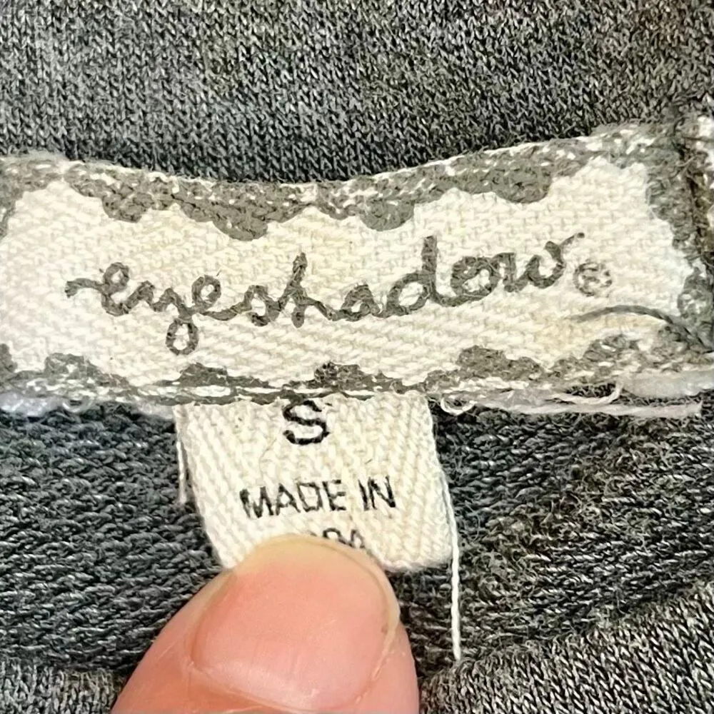 Eyeshadow Gray Women’s Sweatshirt Open Back Lace Trim Wrap Small - Image 10