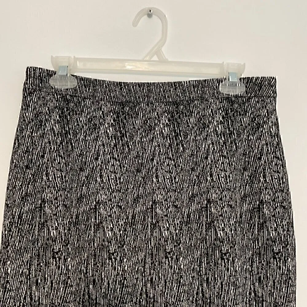 CALVIN KLEIN CK Black Gray Geometric / Solid Colorblock Straight Pencil Skirt 6 - Image 2