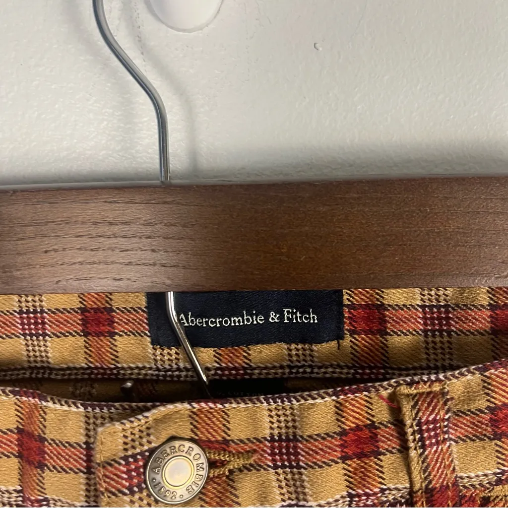 Y2k 2000s Abercrombie & Fitch Plaid wide leg trousers size 12 - Image 3