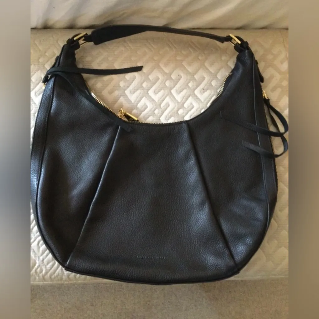 Aimee Kestenberg Corfu Pleated Hobo Bag in black leather - Image 3