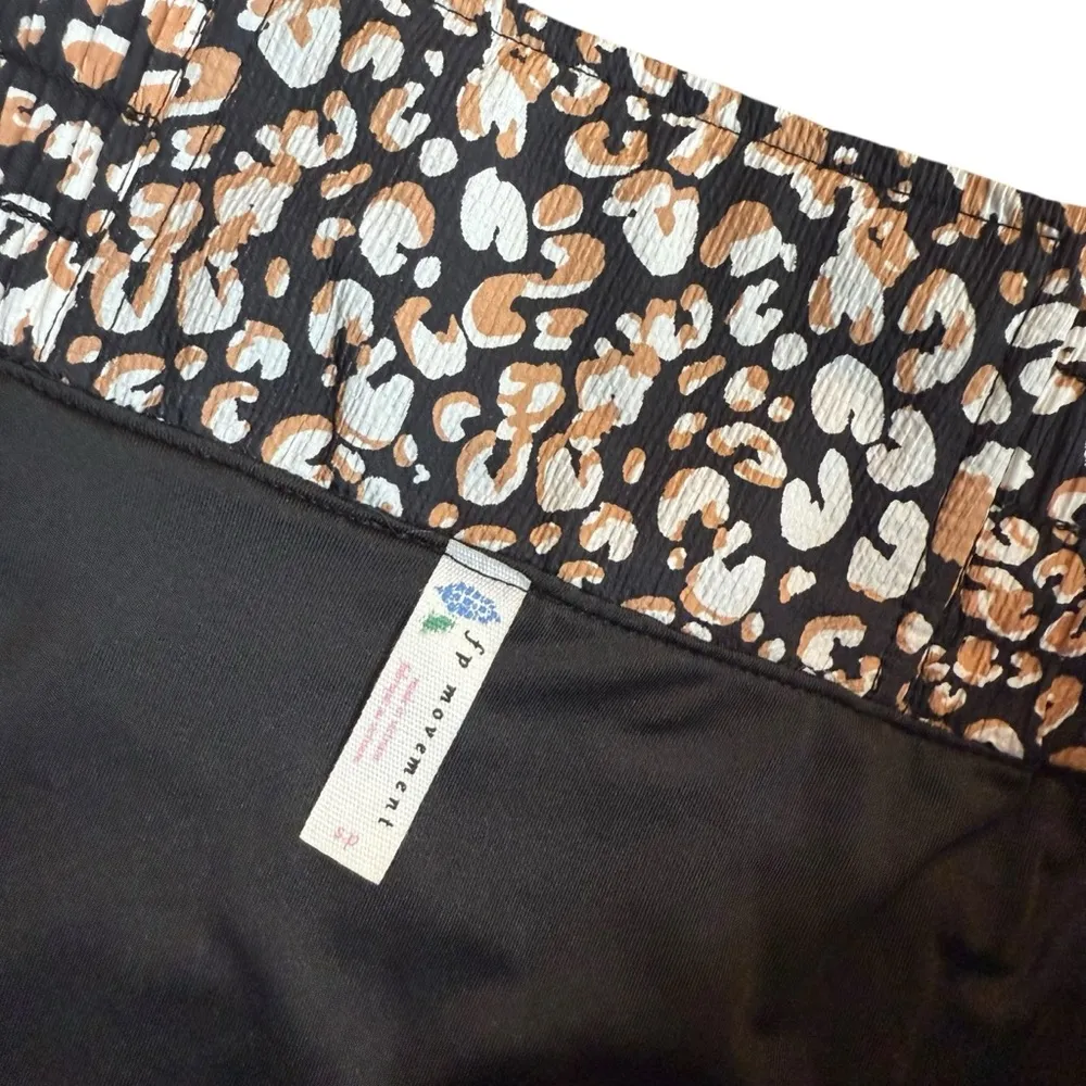 Free People Movement S Run Wild Shorts Animal Print Brown Black Lined Athleisure - Image 4