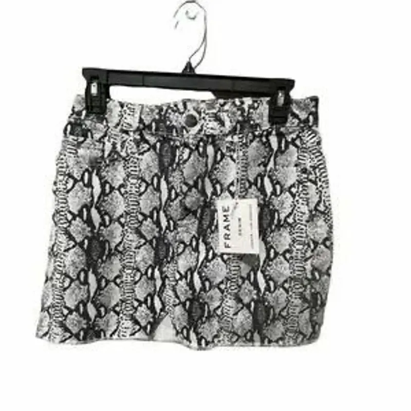 frame denim FRAME Le Mini Split Front Python-Print‎ Skirt Size 4 New with Tags - Image 8