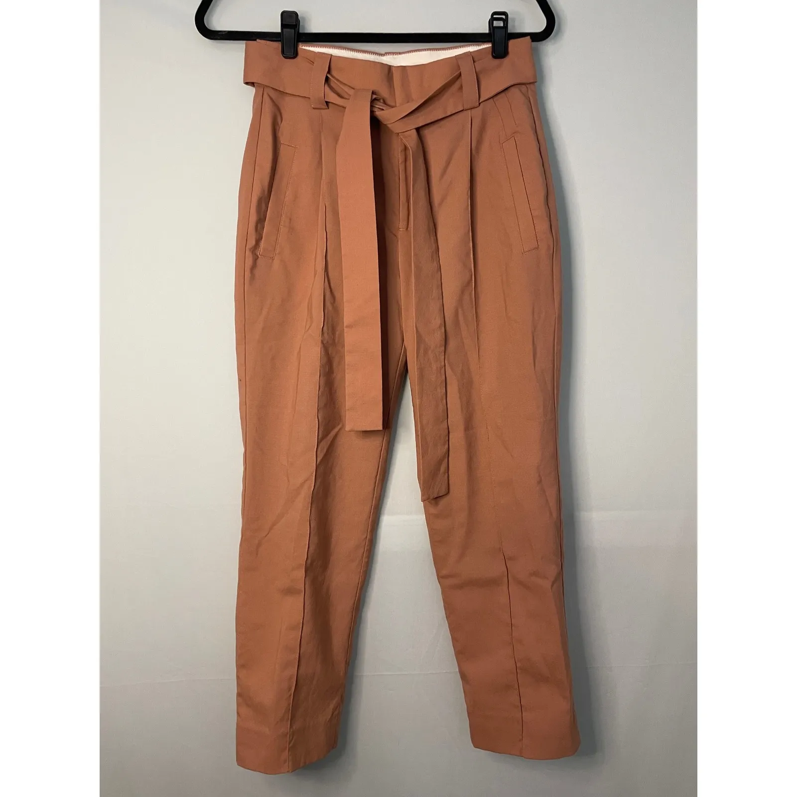 J Crew Collection Paperbag Waist Belted Trousers light Pink Size 2 - Image 4