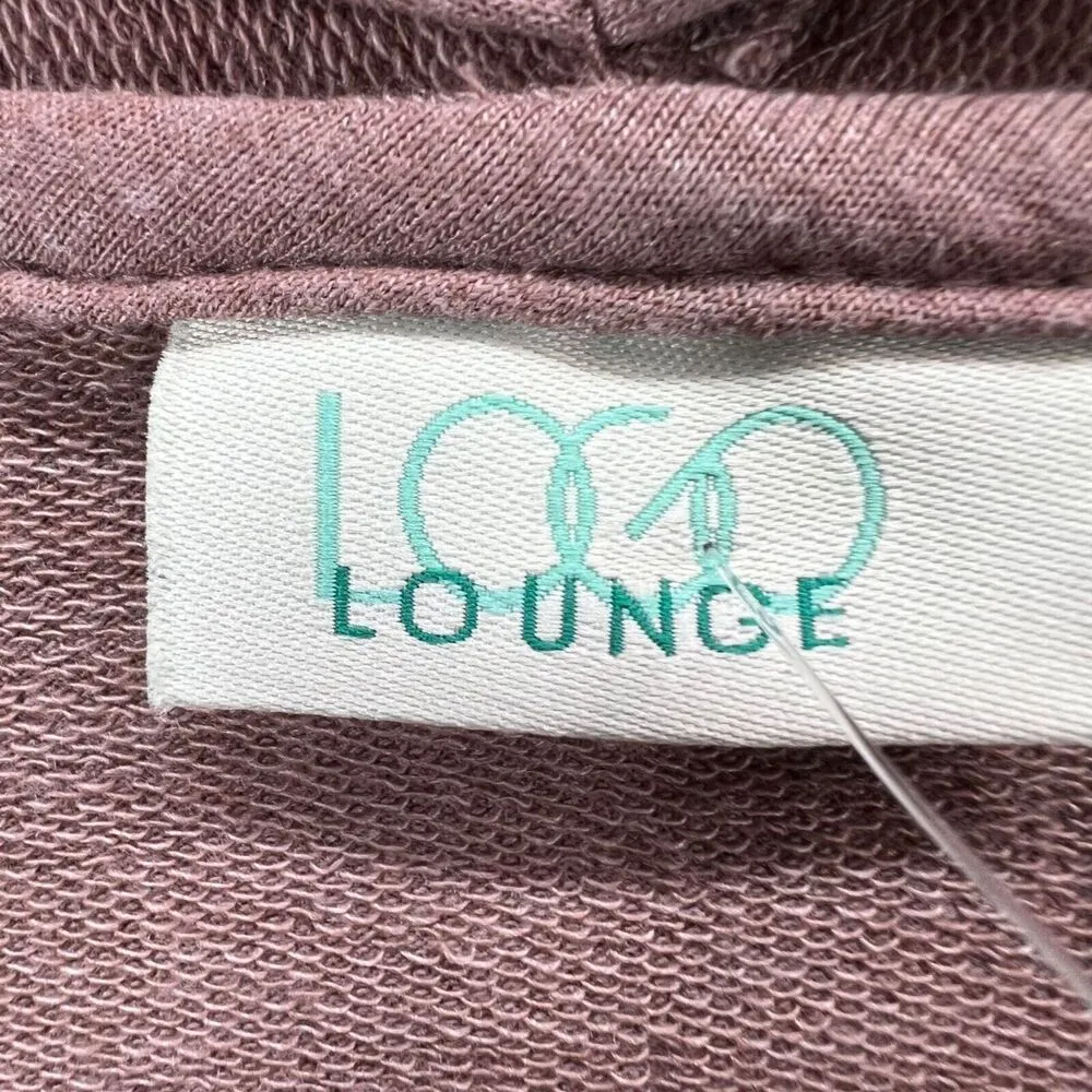 LOGO Lori Goldstein Cardigan Womens M Brown Layered Hem Swiss Dot Layers Lounge - Image 12