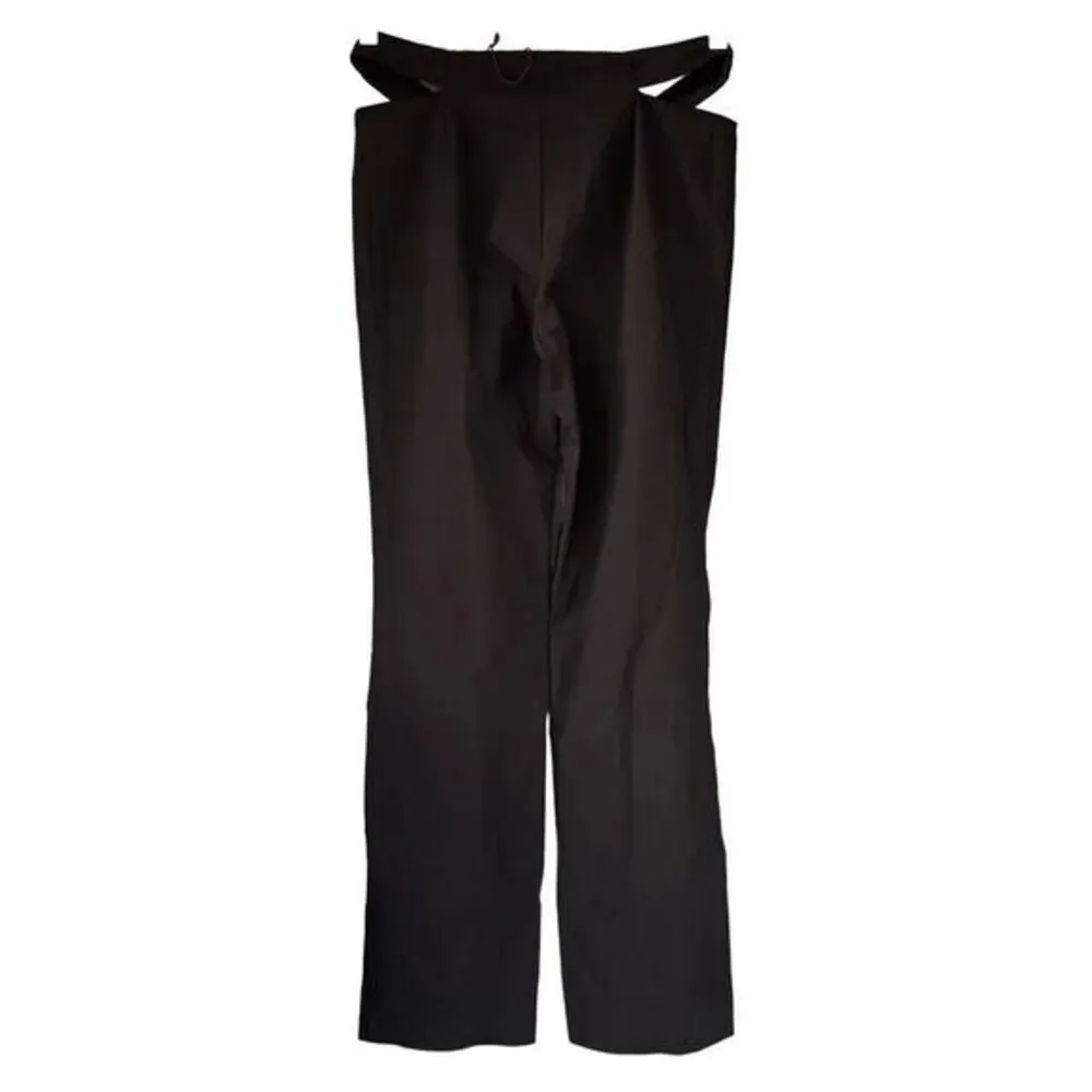 T9 WEEKDAY Black Cut Out Waist Flare Leg Stretch Pants Sexy - Image 6