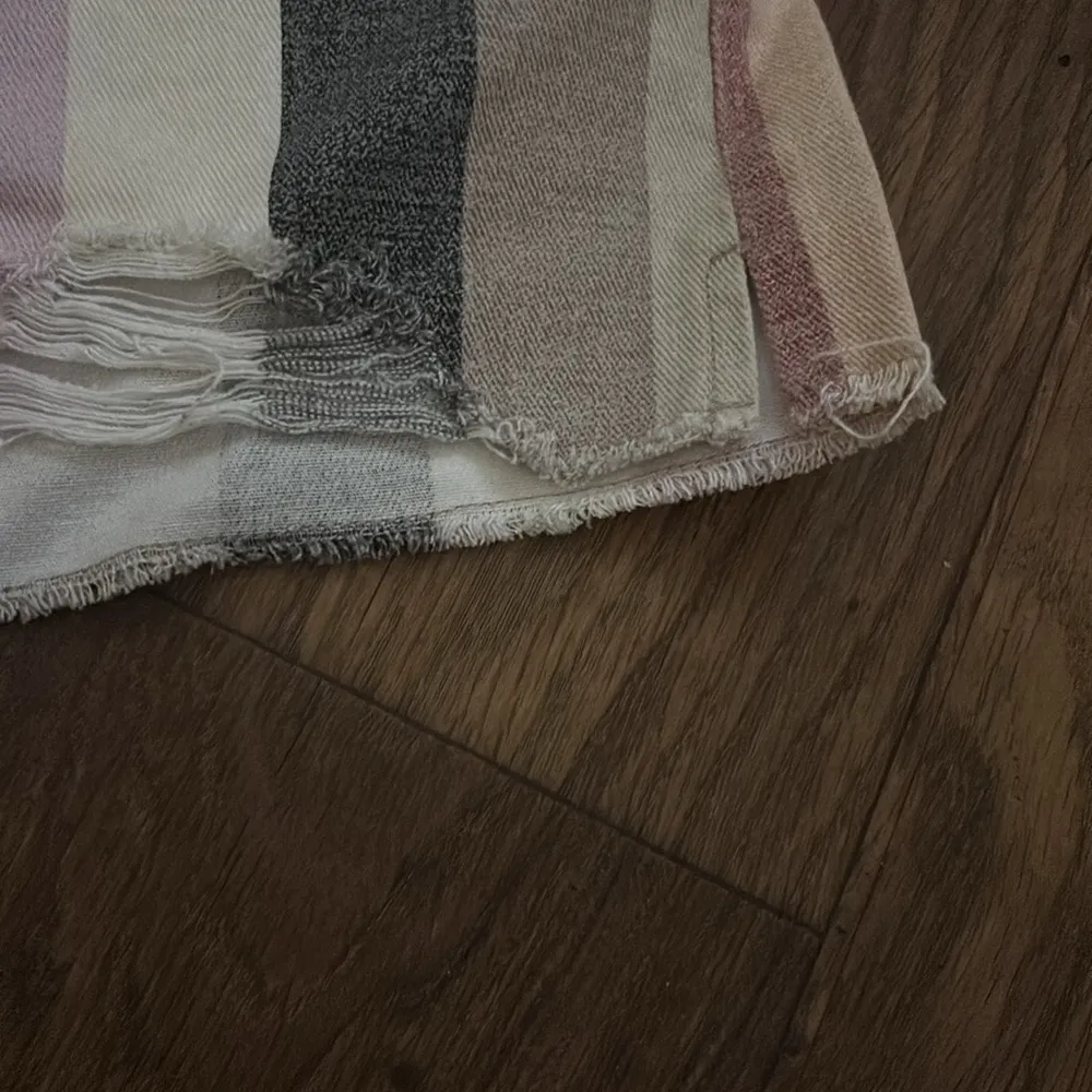 Forever 21 Pink and Orange Jean Shorts Color-Blocked Striped Design Distressed - Image 4