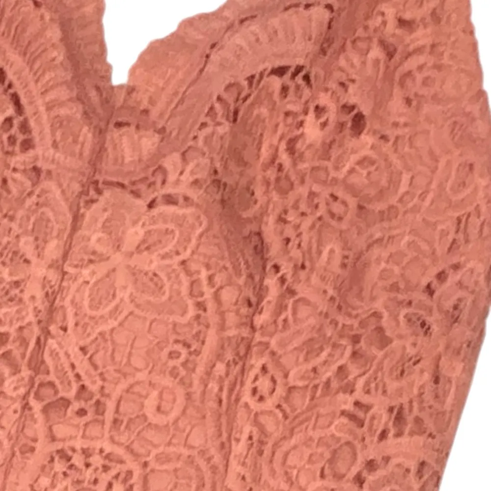 SHEIN Rosy Coral Lace Bodysuit Size Large - Image 3