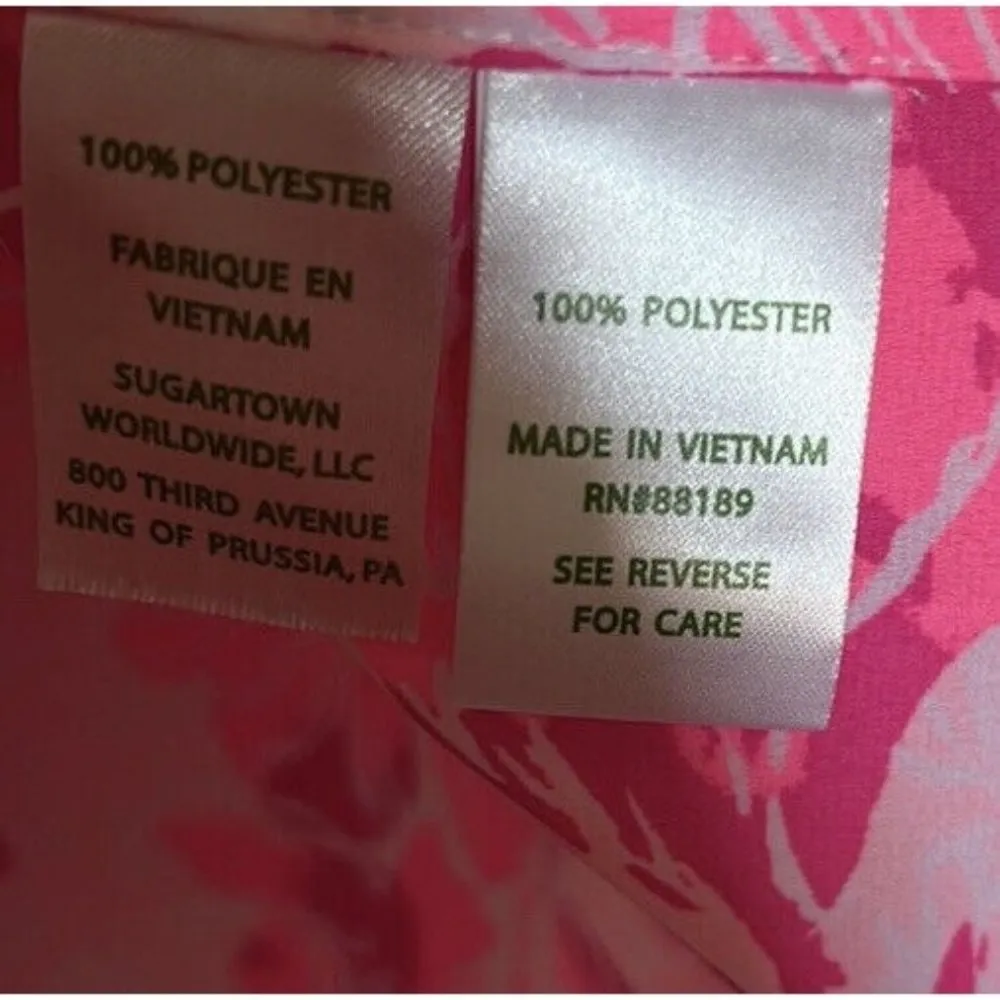Lilly Pulitzer Pink Langston Top Coral Reef Tint Flamingo XS RARE HTF GORGEOUS - Image 7