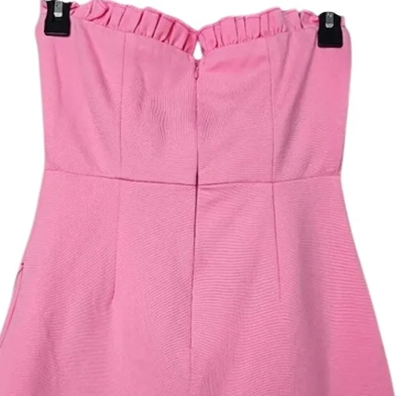 NWT Lulus Little Lovely Light Strapless Ruffled Mini Dress XXS Bubblegum Pink - Image 7