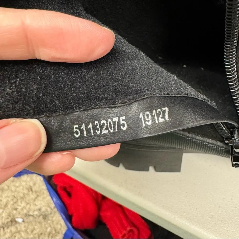 Merry Scott Black Lugg Sole Combat Lace Up Boots Fabric Womens 9 - Image 10