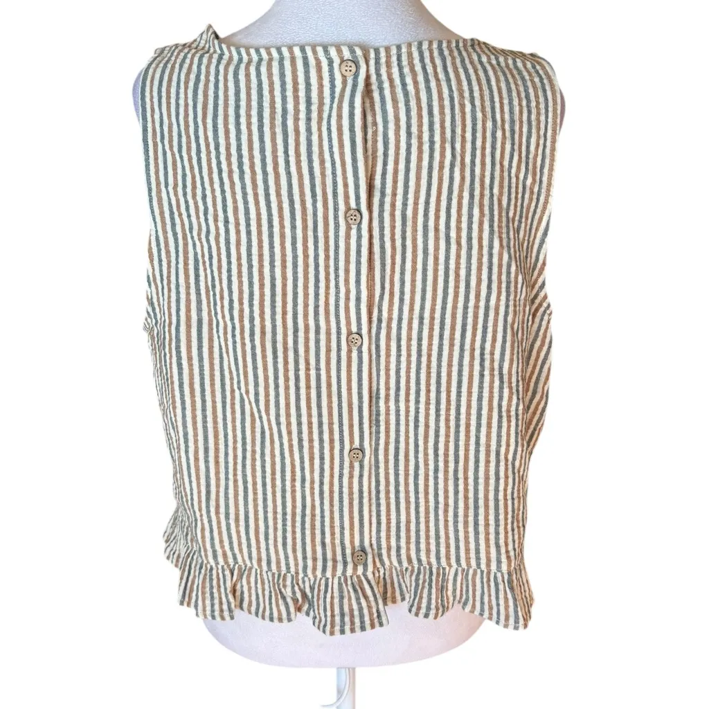 Rylee & Cru Oceanside Top in Nautical Stripe Womens Size Large Brown - Image 2