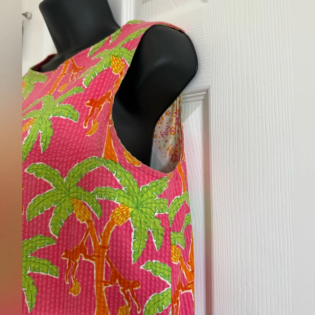 White Label Dress Vintage Monkey Tropical Size 4 Vacation Pink - Image 5