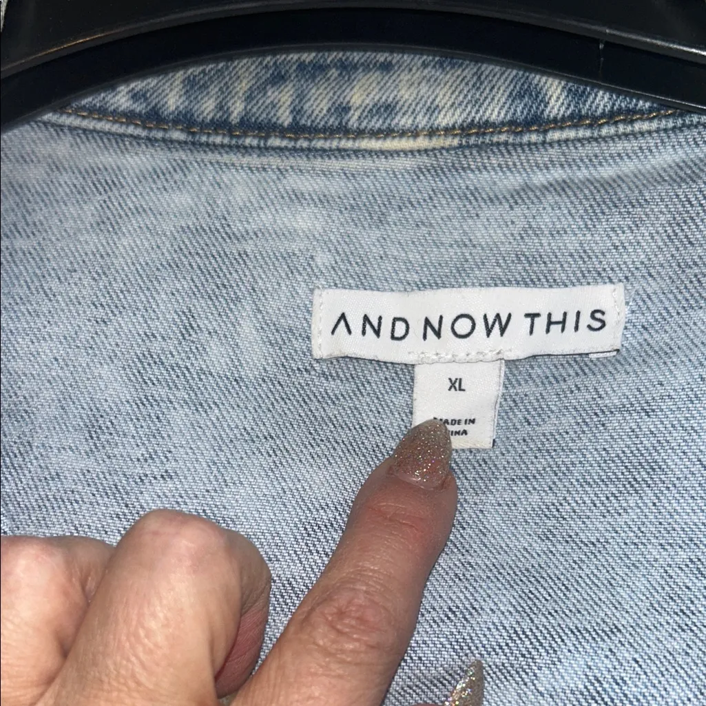 And Now This Women's Light Blue Jean Jacket Size XL - Image 4