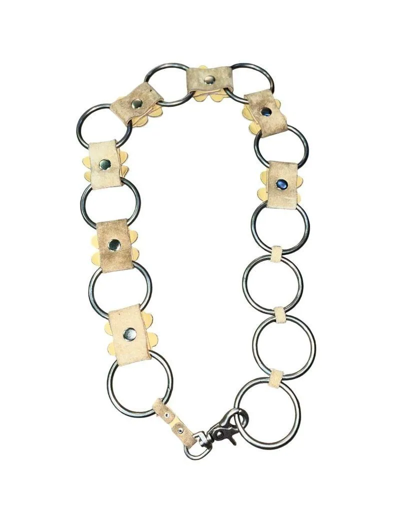 Retro Hippie Floral Suede Chain Belt Boho Festival Western Used Womens 38” - Image 10