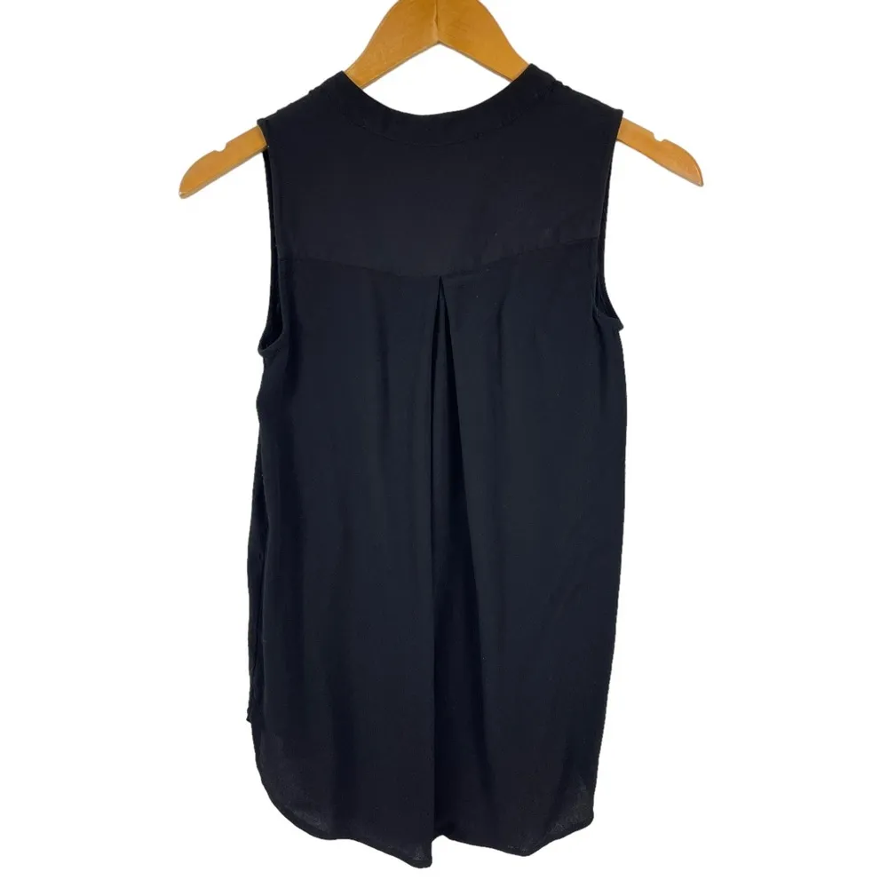 Madewell Black Split Neck Popover Sleeveless Blouse Size XXS Office Job Career - Image 5