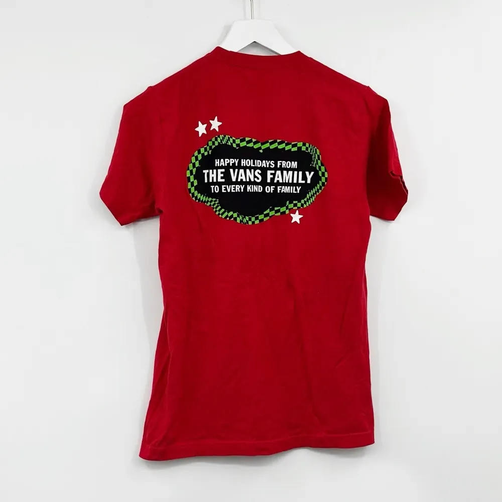 Vans Holidays Red Short Sleeve Shirt Size Small - Image 6