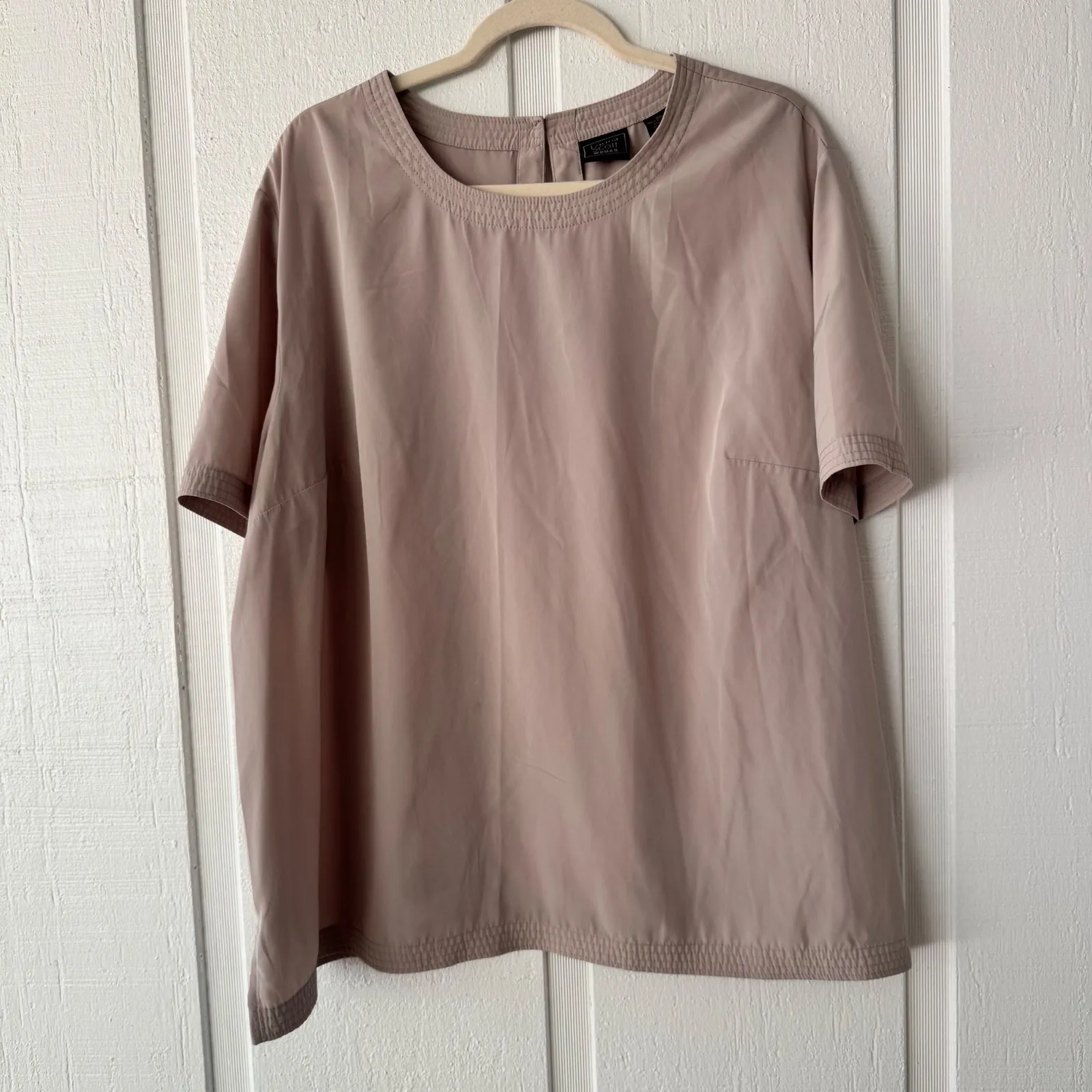 Laura Scott Woman Blouse Top Short Sleeve Keyhole Back Casual Plus Size … - Image 4