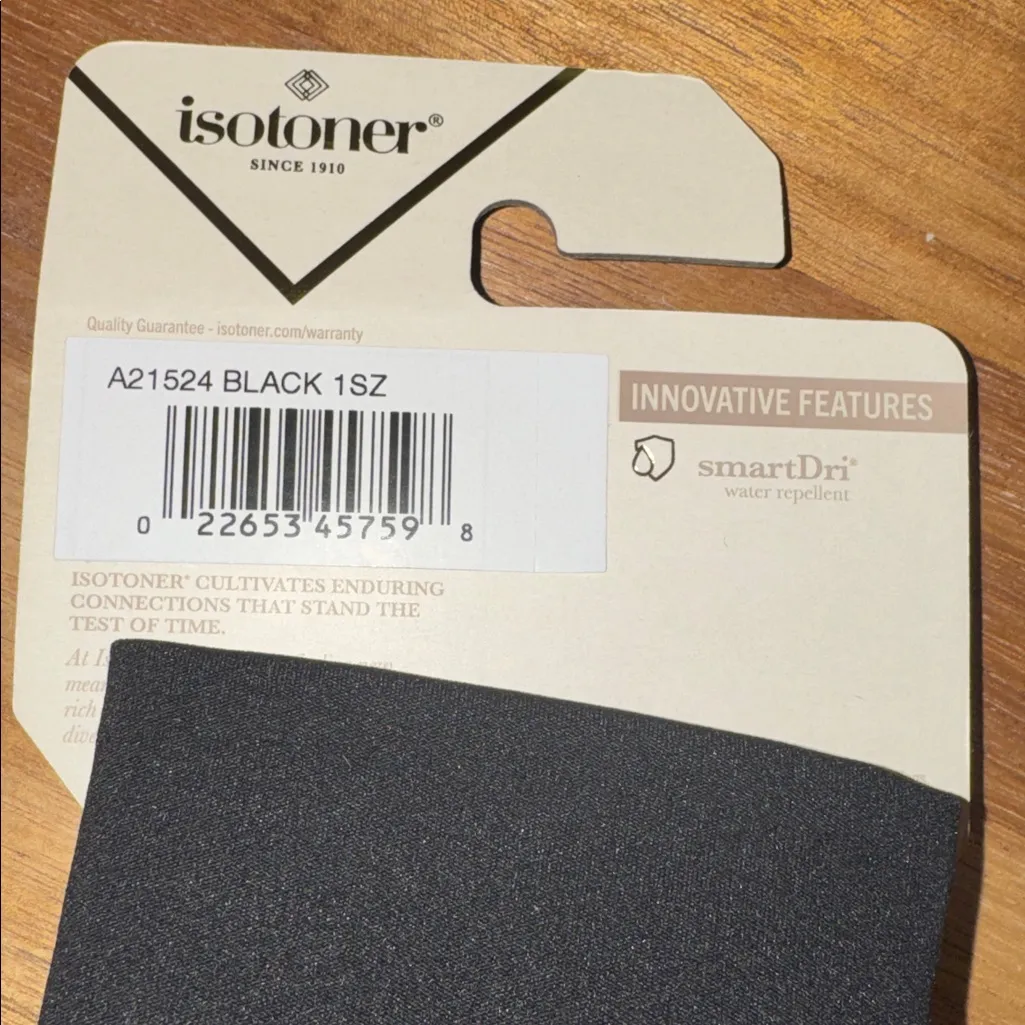 Isotoner SmartDri Black Gloves. Lined. Stretch to fit.  One Size. - Image 6