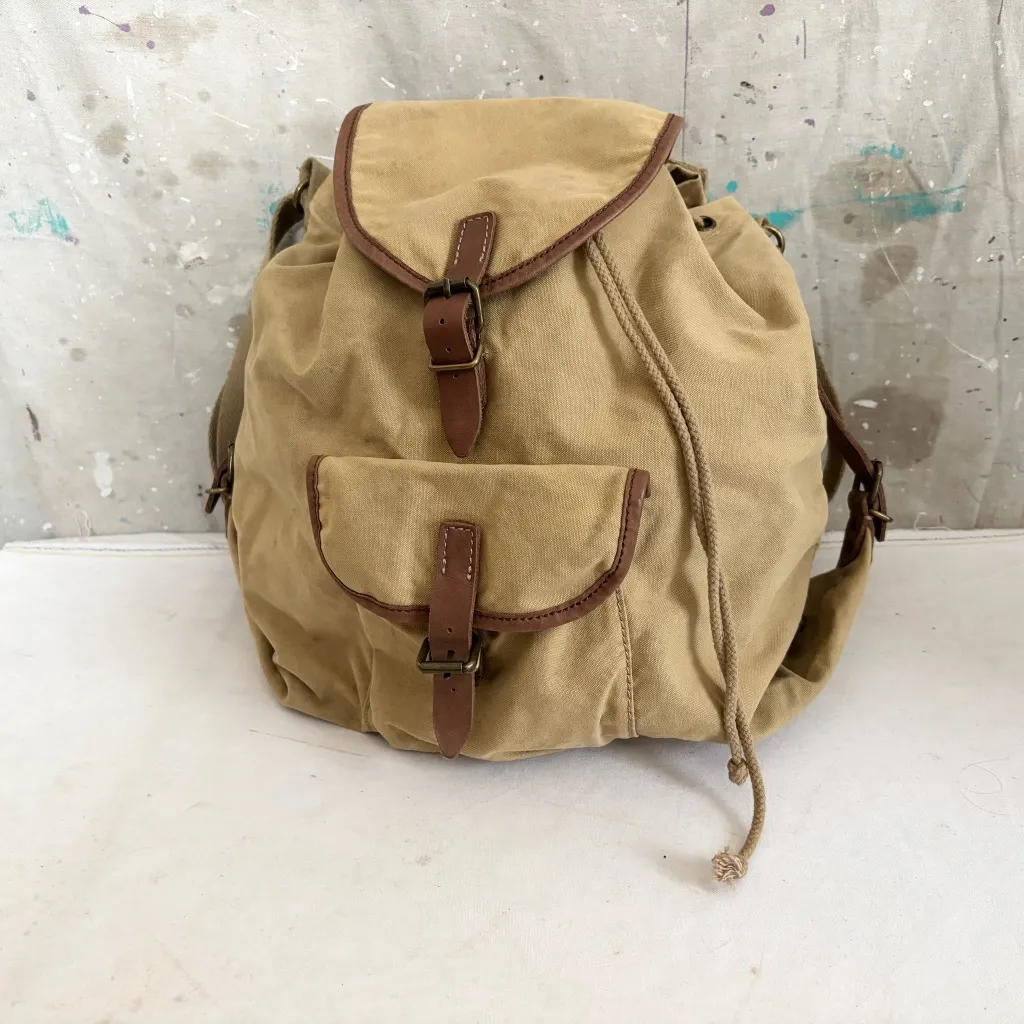 Ralph Lauren Denim & Supply Rucksack Brown Canvas Military Bag Shoulder Utility - Image 2