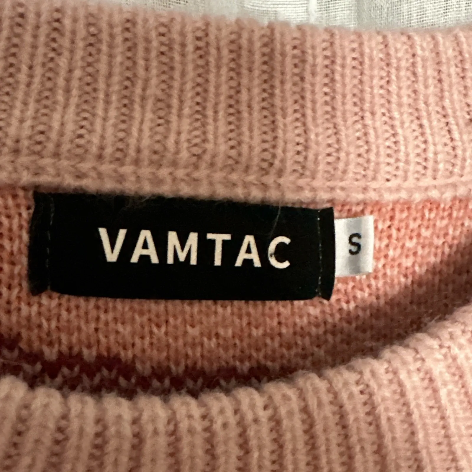 Vamtac Sweater Pullover L/S Womens Small Oversized Pink Hearts Love Holiday Warm Size 4 - Image 5
