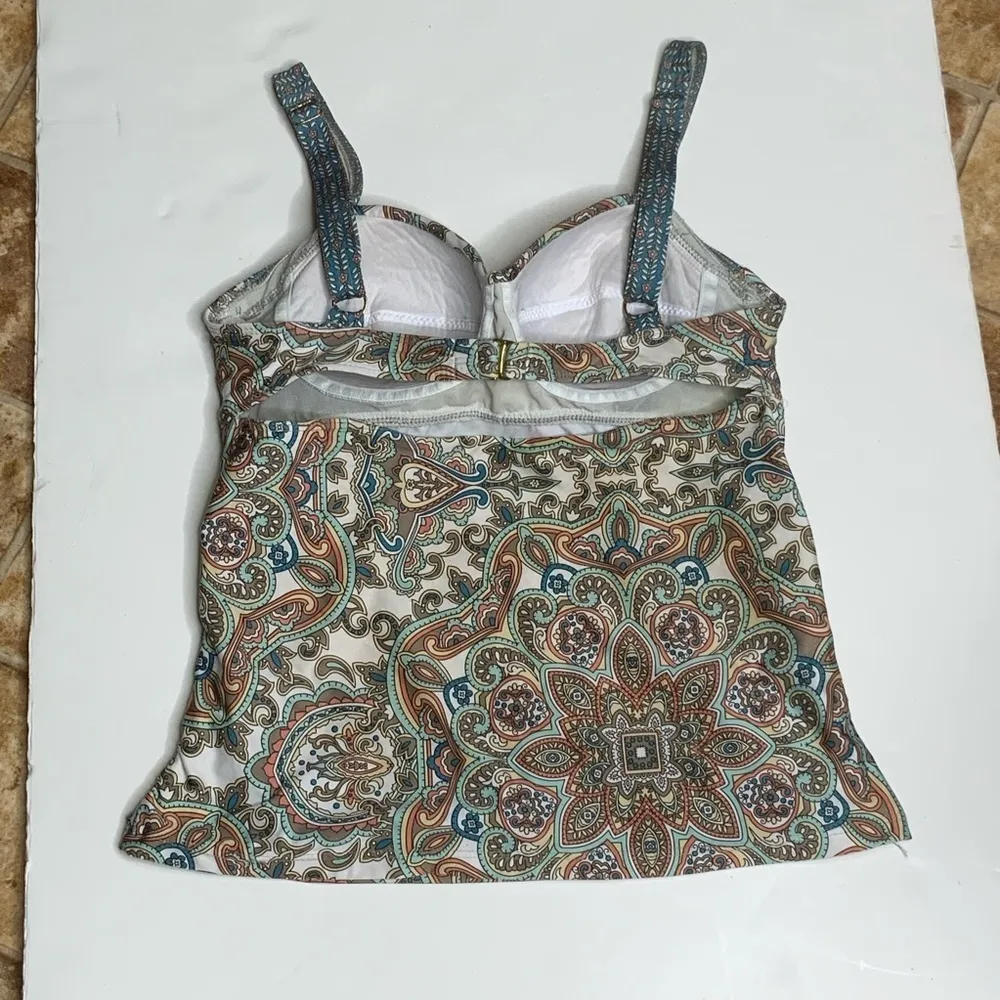 Antonio Melani Multicolor Medallion Print Swim Top Medium - Image 5